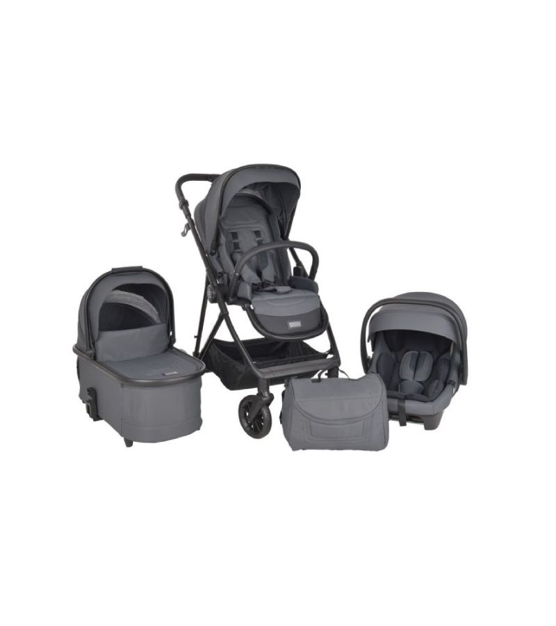 Βρεφικό Κρεβατάκι Pali Flippy Natural μαζί με Πολυκαρότσι Bebe Stars Dione Grey & Δώρο Λίκνο Lionelo Aurora