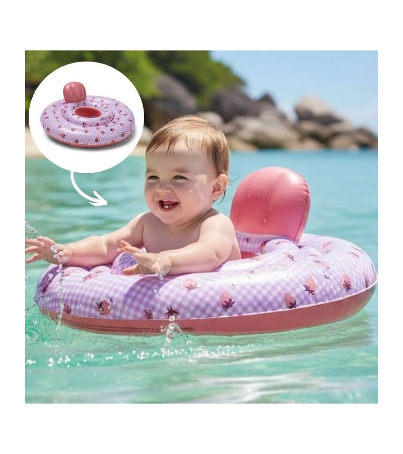 SWIM ESSENTIALS Παιδικό σωσίβιο με κάθισμα 69εκ 0-1y  Strawberry Fields SWE-2025SE121