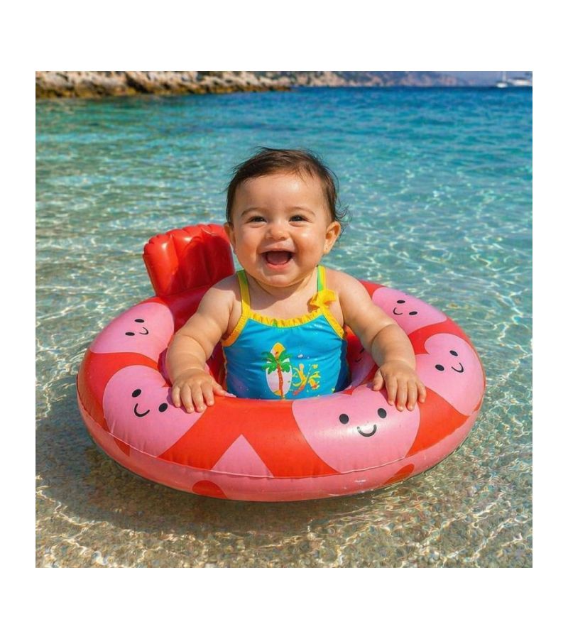 SWIM ESSENTIALS Παιδικό σωσίβιο με κάθισμα 69εκ 0-1y Red Hearts SWE-2024SE1081