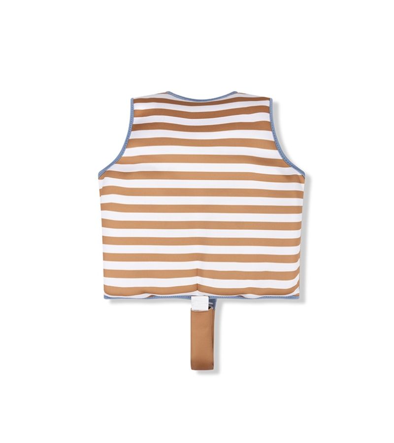 SWIM ESSENTIALS Σωσίβιο γιλέκο με ιμάντα ασφαλείας για παιδια 1-2 ετών Brown White Striped SWE-2024SE1067