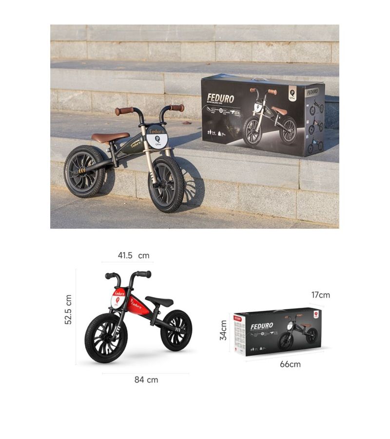 Ποδήλατο Ισορροπίας QPLAY Feduro Air Gel Wheels Black 01-1212069-02