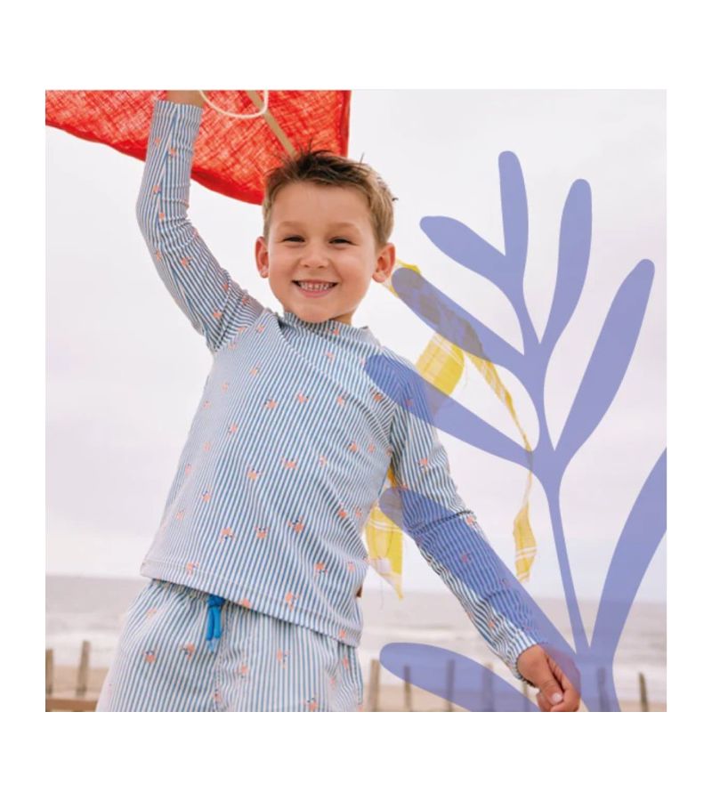 Μπλούζα με ηλιοπροστασία UV50 μακρύ μανίκι FRESK Stripes & crabs  FR-SW6318-06