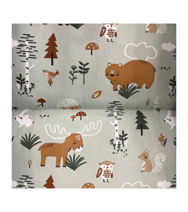 Βρεφική φωλιά 3in1 NATALINO BEBELINO Μέντα - Ζωάκια του Δάσους 212