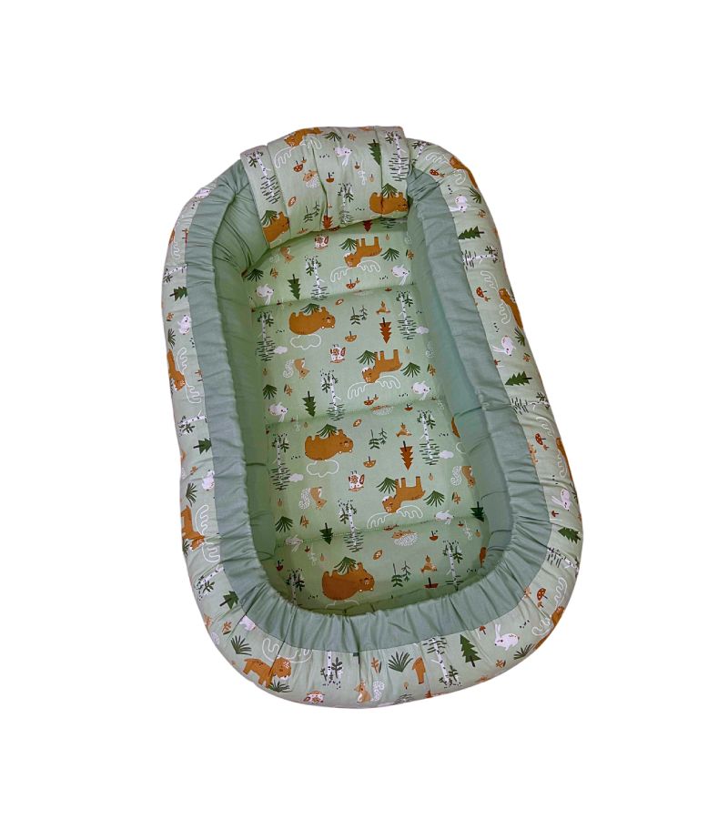 Βρεφική φωλιά 3in1 NATALINO BEBELINO Μέντα - Ζωάκια του Δάσους 212