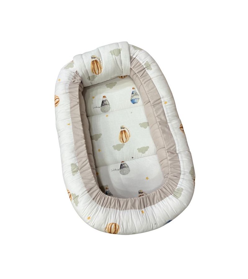 Βρεφική φωλιά 3in1 NATALINO BEBELINO Αερόστατα Γκρι 218