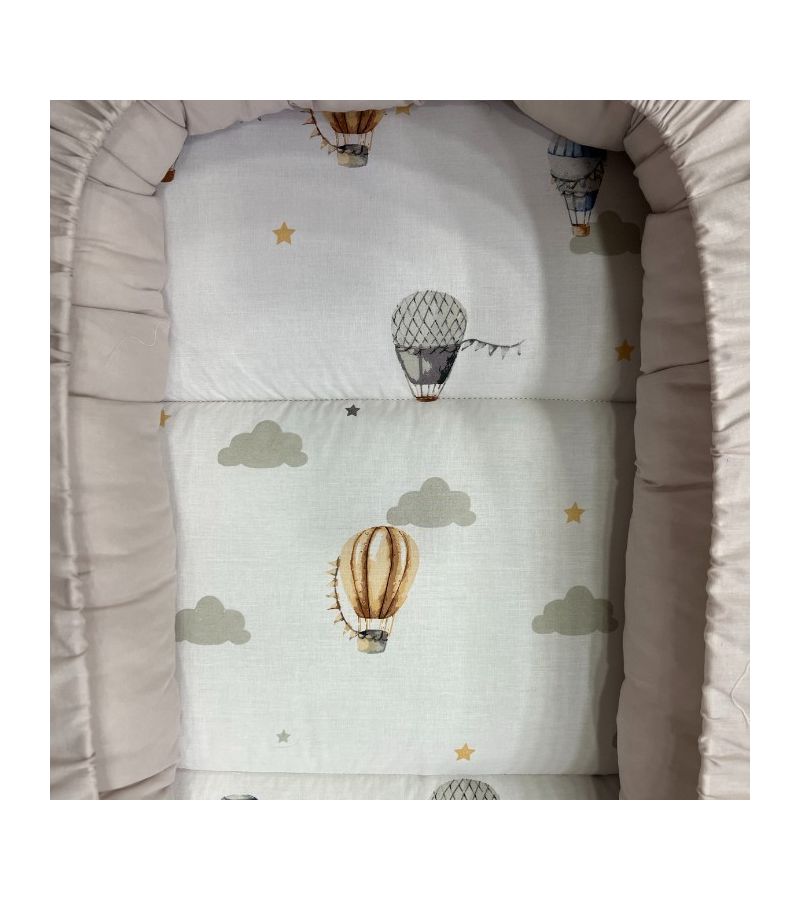 Βρεφική φωλιά 3in1 NATALINO BEBELINO Αερόστατα Γκρι 218