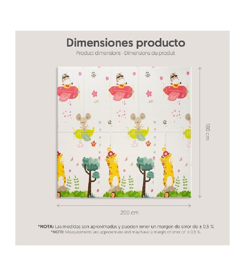 Πτυσσόμενο Χαλάκι Δραστηριοτήτων INTERBABY (180 x 200 cm) Forest ALF12