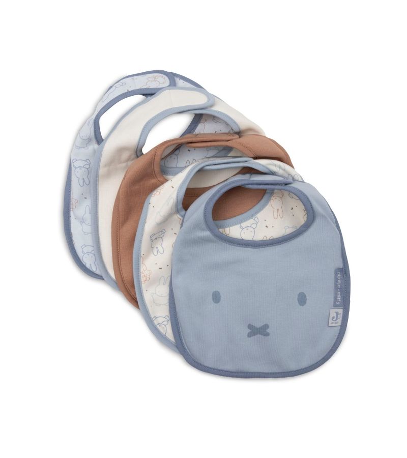 JOLLEIN Σετ 5 Αδιάβροχες Σαλιάρες Miffy Moments Cloudy Blue με Velcro 029-566-68205
