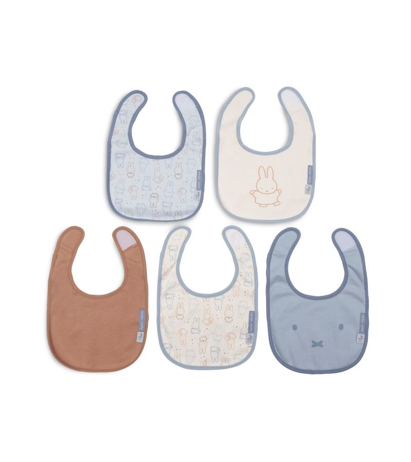 JOLLEIN Σετ 5 Αδιάβροχες Σαλιάρες Miffy Moments Cloudy Blue με Velcro 029-566-68205