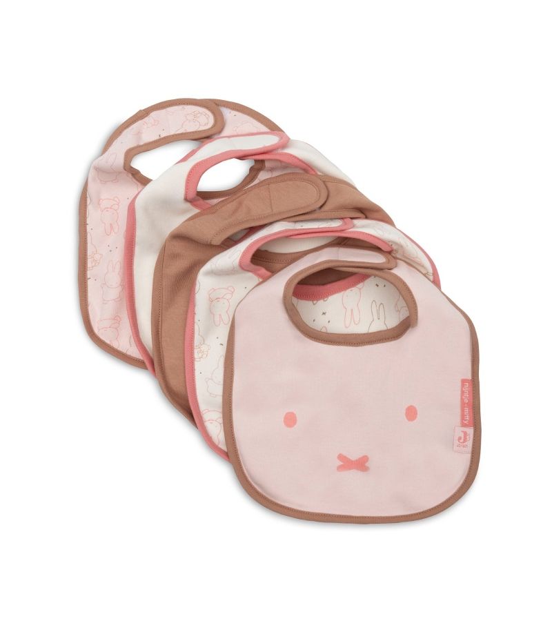 JOLLEIN Σετ 5 Αδιάβροχες Σαλιάρες Miffy Moments Silk Rose με Velcro 029-566-68204