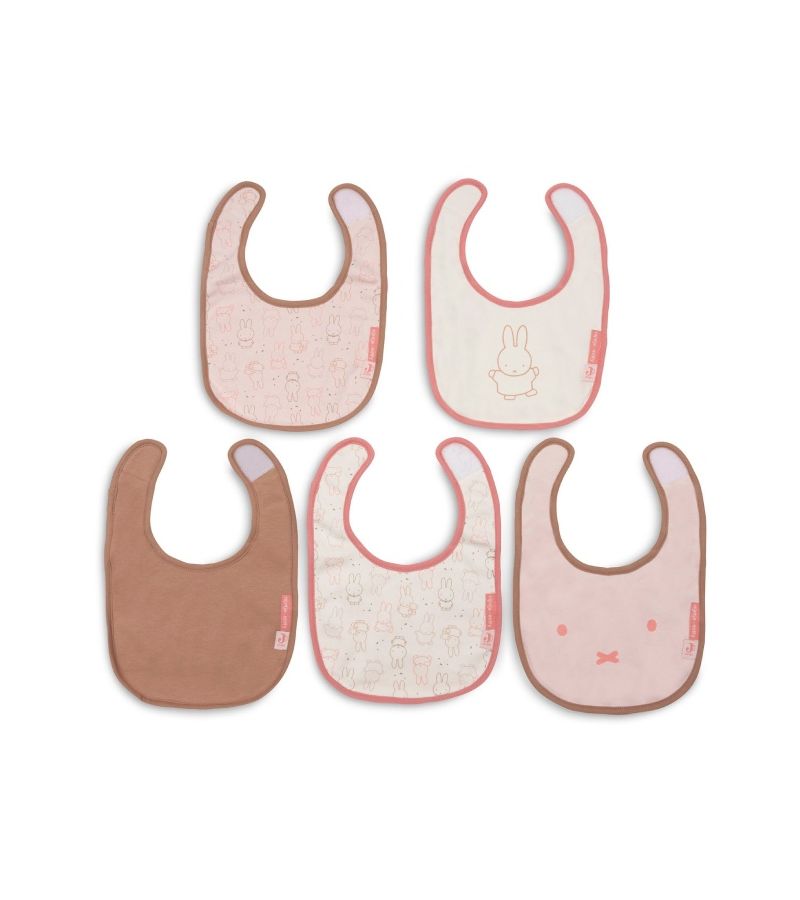 JOLLEIN Σετ 5 Αδιάβροχες Σαλιάρες Miffy Moments Silk Rose με Velcro 029-566-68204