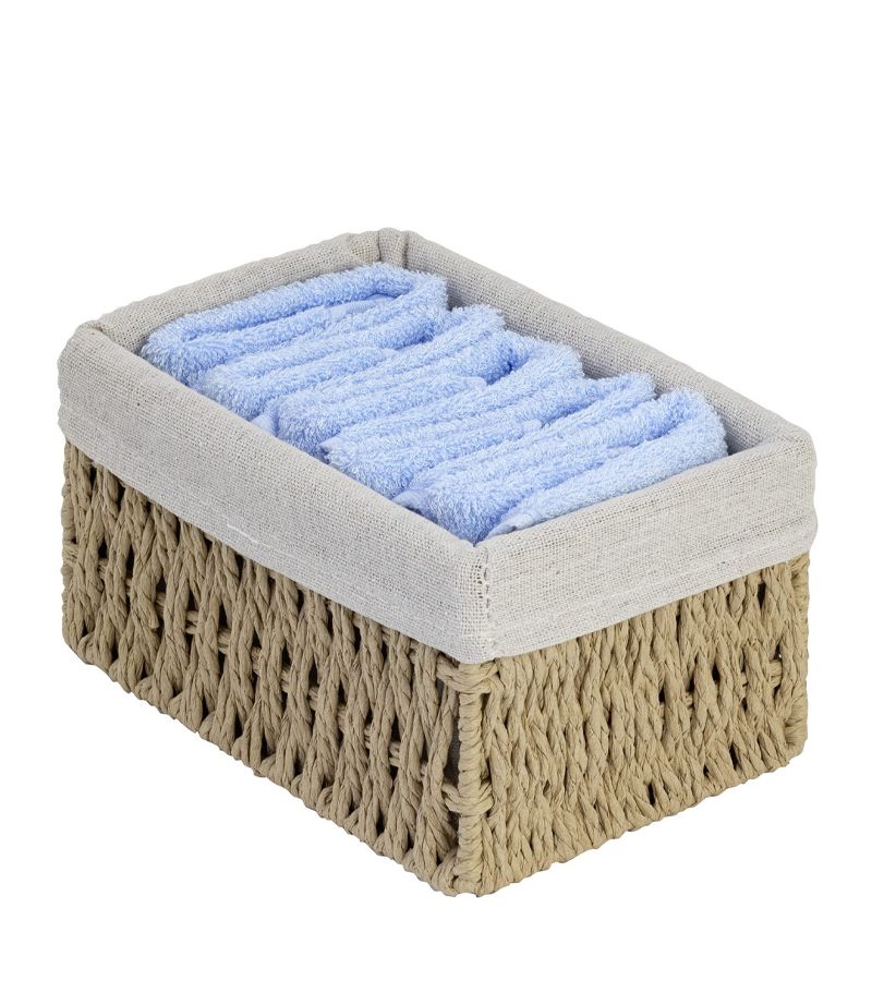 Καλαθάκι με σετ 5τμχ λαβέτες 25x25cm NIMA Bamboo Nest - Light Blue 34645