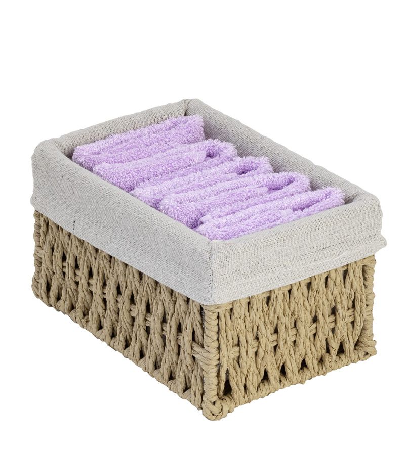 Καλαθάκι με σετ 5τμχ λαβέτες 25x25cm NIMA Bamboo Nest - Lilac 34644