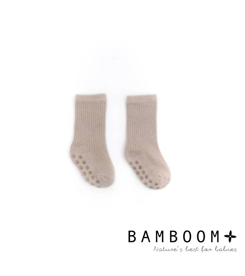 Βρεφικές αντιολισθητικές κάλτσες από ύφασμα μπαμπού BAMBOOM Sabbia 414-09