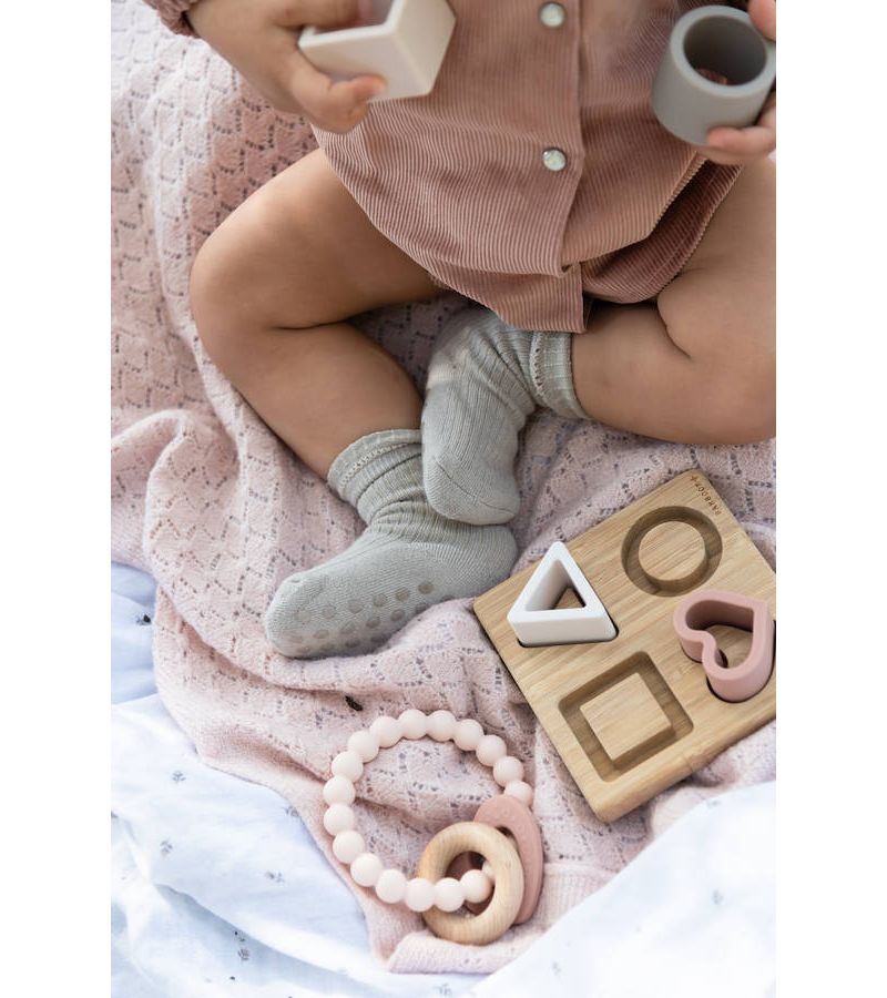 Βρεφικές αντιολισθητικές κάλτσες από ύφασμα μπαμπού BAMBOOM Sabbia 414-09