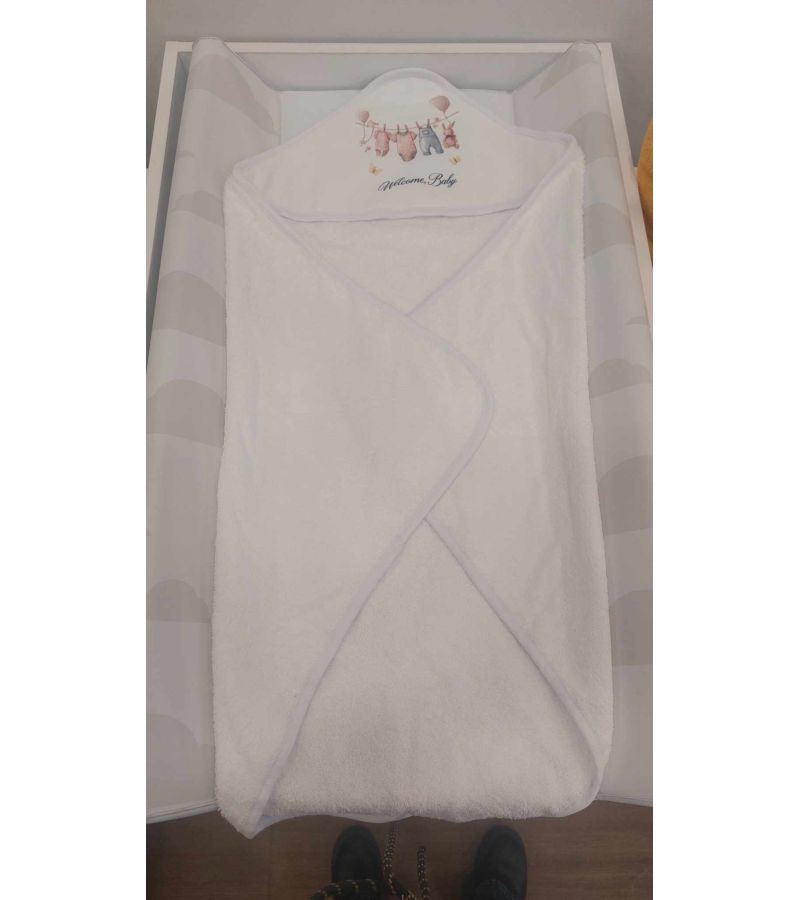 Μπουρνούζι - κάπα (0-12 μηνών) BONJOUR BEBE Welcome Baby - Rabbit 75x75