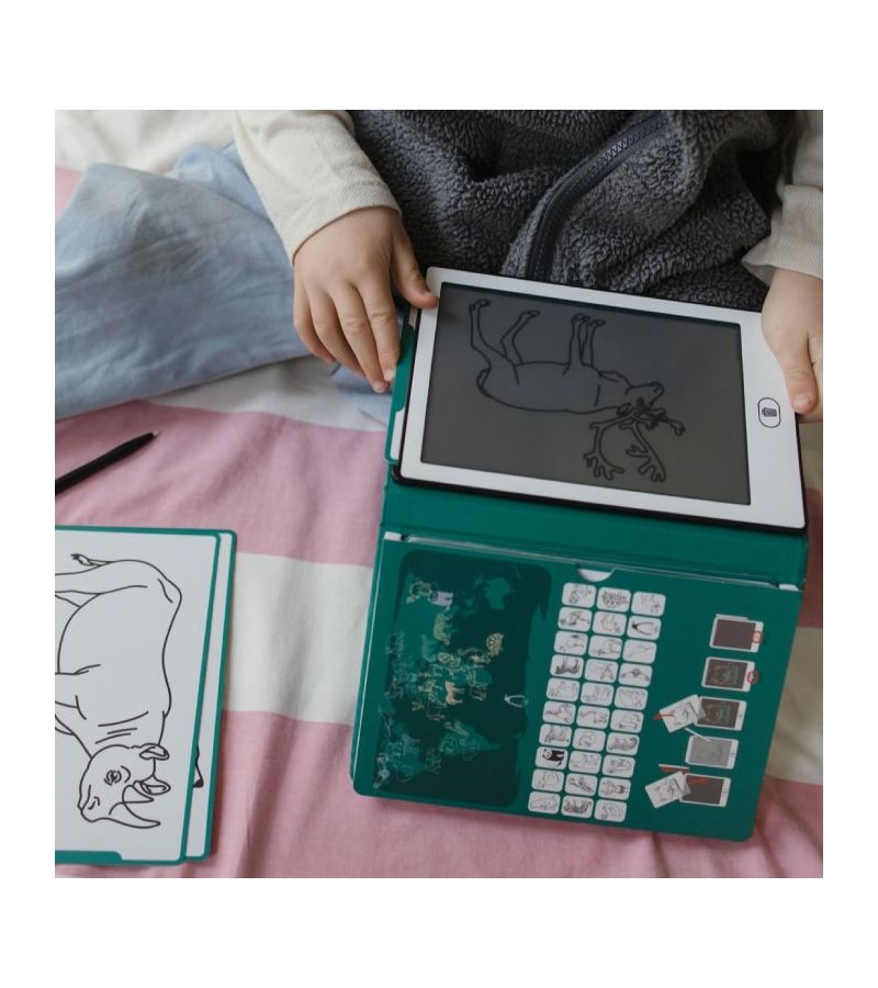 Tablet ζωγραφικής με οθόνη LCD (30 κάρτες) KIDYWOLF Animals Around The World