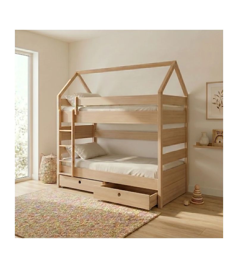 Kiddy Natural CASA KIDS Παιδική κουκέτα διαιρούμενη Μονή 90 × 200 cm