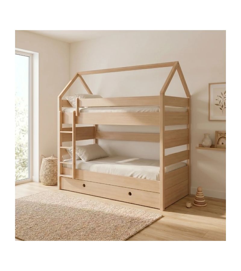 Kiddy Natural CASA KIDS Παιδική κουκέτα διαιρούμενη Μονή 90 × 200 cm