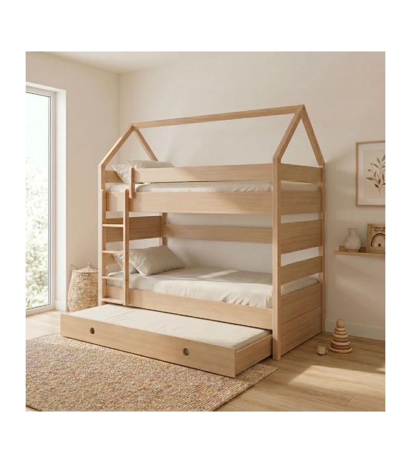 Kiddy Natural CASA KIDS Παιδική κουκέτα διαιρούμενη Μονή 90 × 200 cm