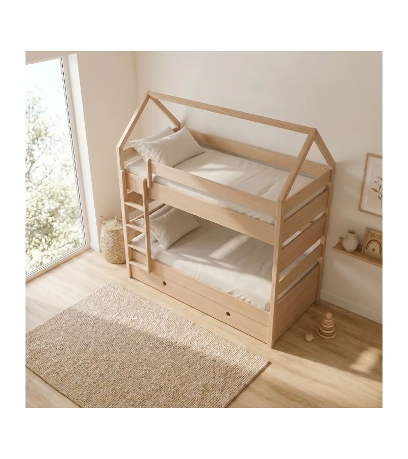 Kiddy Natural CASA KIDS Παιδική κουκέτα διαιρούμενη Μονή 90 × 200 cm