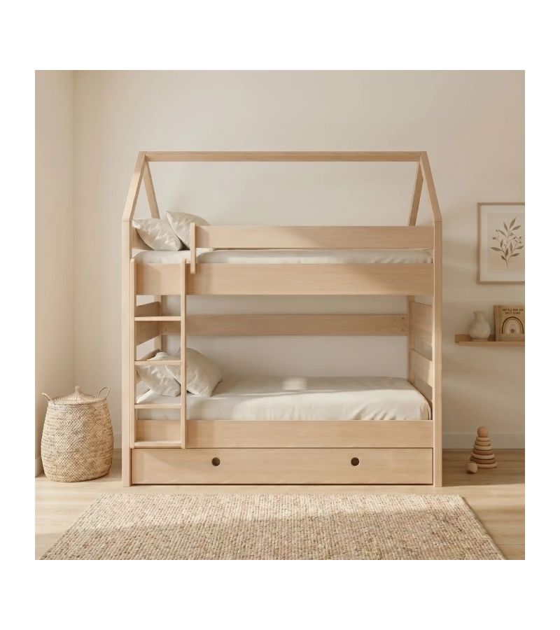 Kiddy Natural CASA KIDS Παιδική κουκέτα διαιρούμενη Μονή 90 × 200 cm