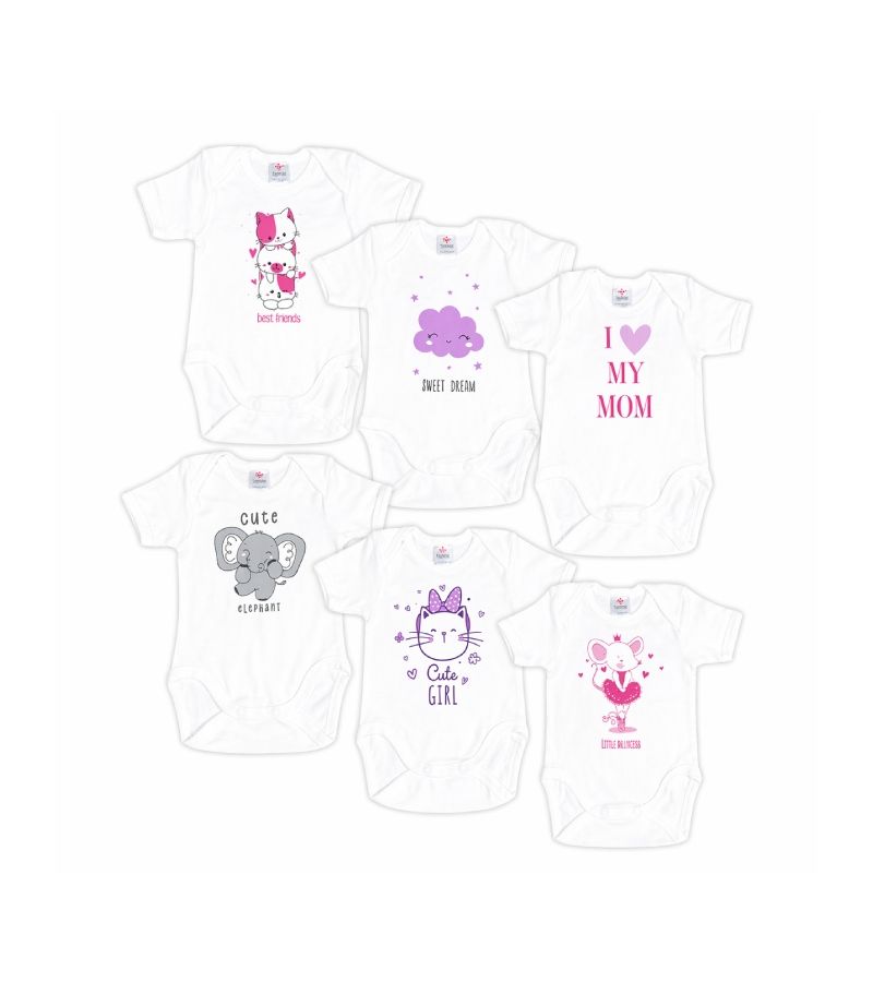 Κοντομάνικο εσώρουχο PRETTY BABY Pink-Violet Cute 34895 1τμχ