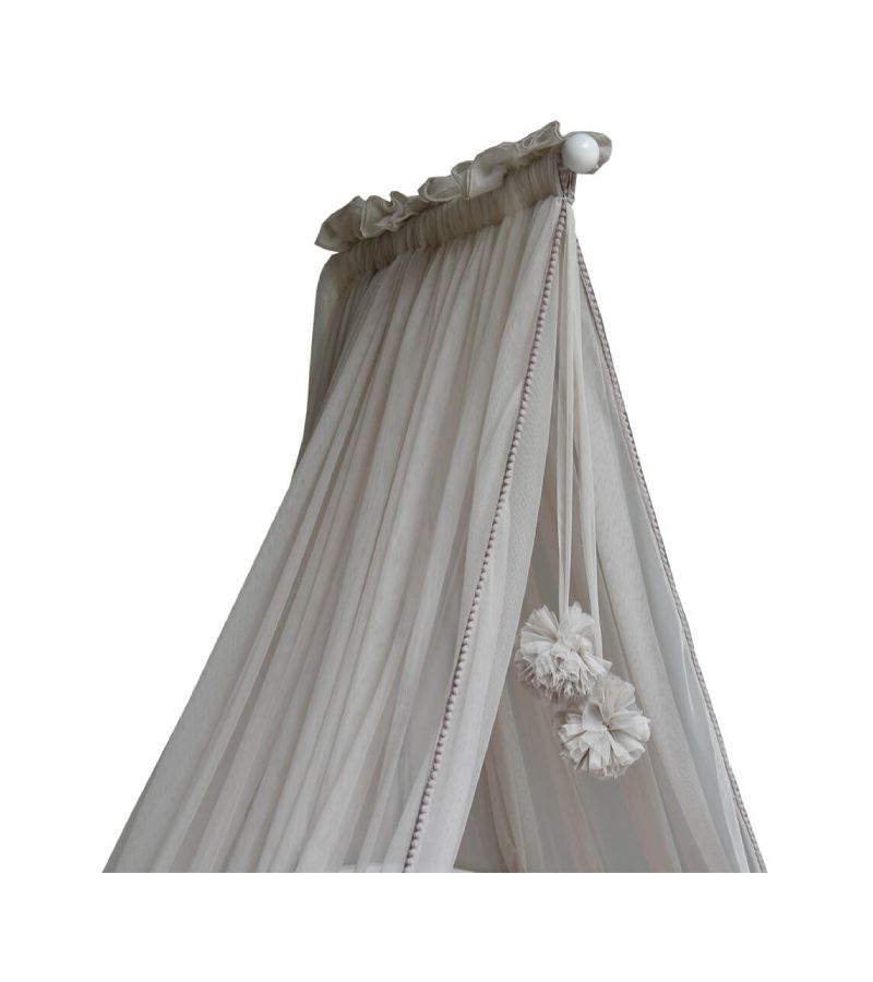Κουνουπιέρα κρεβατιού BEBE STARS με pom pom beige 603-182