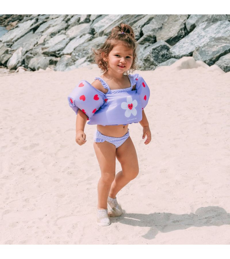 SWIM ESSENTIALS Puddle Jumper Μπρατσάκια με Σωσίβιο Lila Hearts 1τμχ για παιδιά 2-6ετών SWE-2023SE512