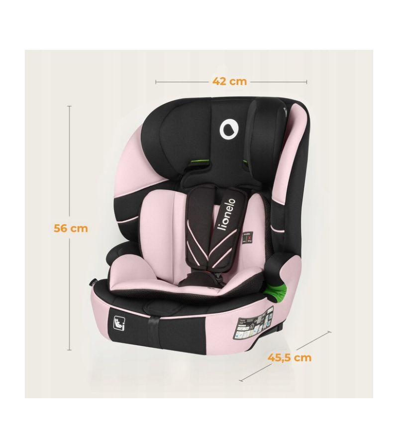 Lionelo Levi Fix i-size Κάθισμα Αυτοκινήτου 76cm-150cm Pink Baby