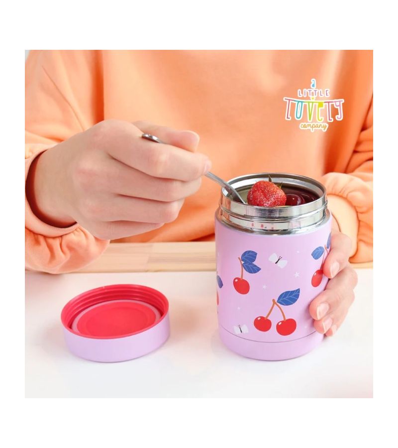 Θερμός φαγητού A little lovely company από ανοξείδωτο ατσάλι 300ml Cherries SSFJCH01