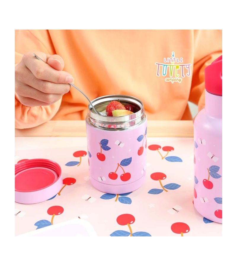 Θερμός φαγητού A little lovely company από ανοξείδωτο ατσάλι 300ml Cherries SSFJCH01