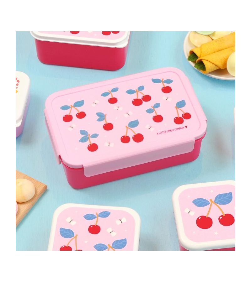 Δοχείο φαγητού Bento Lunch box με χωρίσματα 1,2L Cherries A LITTLE LOVELY COMPANY BBCHPI78