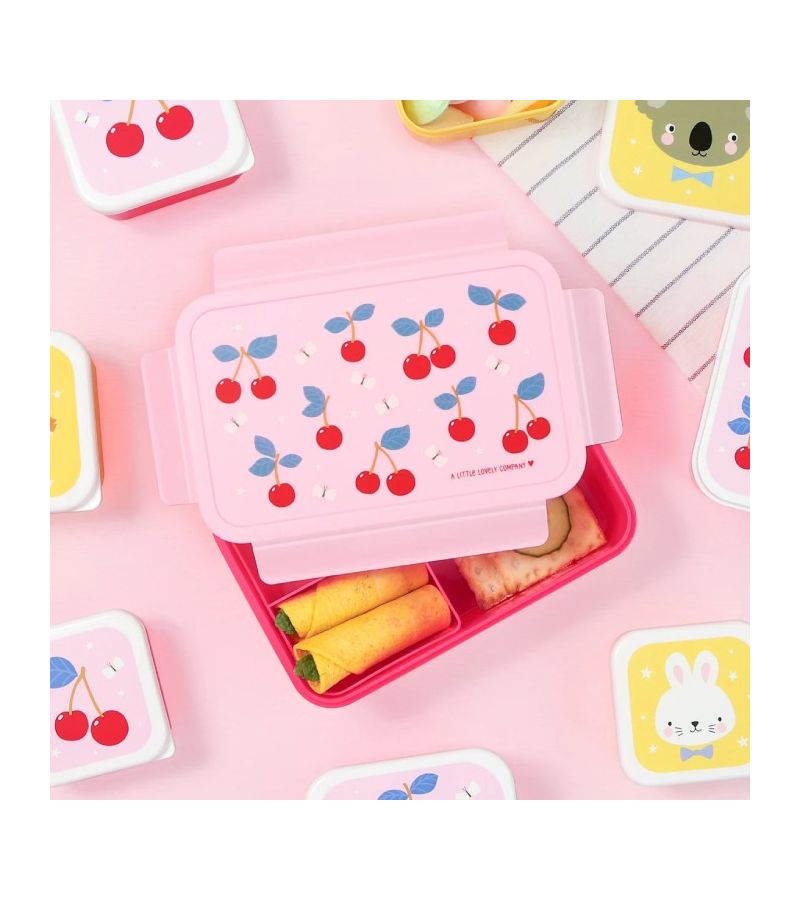 Δοχείο φαγητού Bento Lunch box με χωρίσματα 1,2L Cherries A LITTLE LOVELY COMPANY BBCHPI78