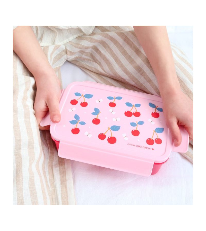 Δοχείο φαγητού Bento Lunch box με χωρίσματα 1,2L Cherries A LITTLE LOVELY COMPANY BBCHPI78