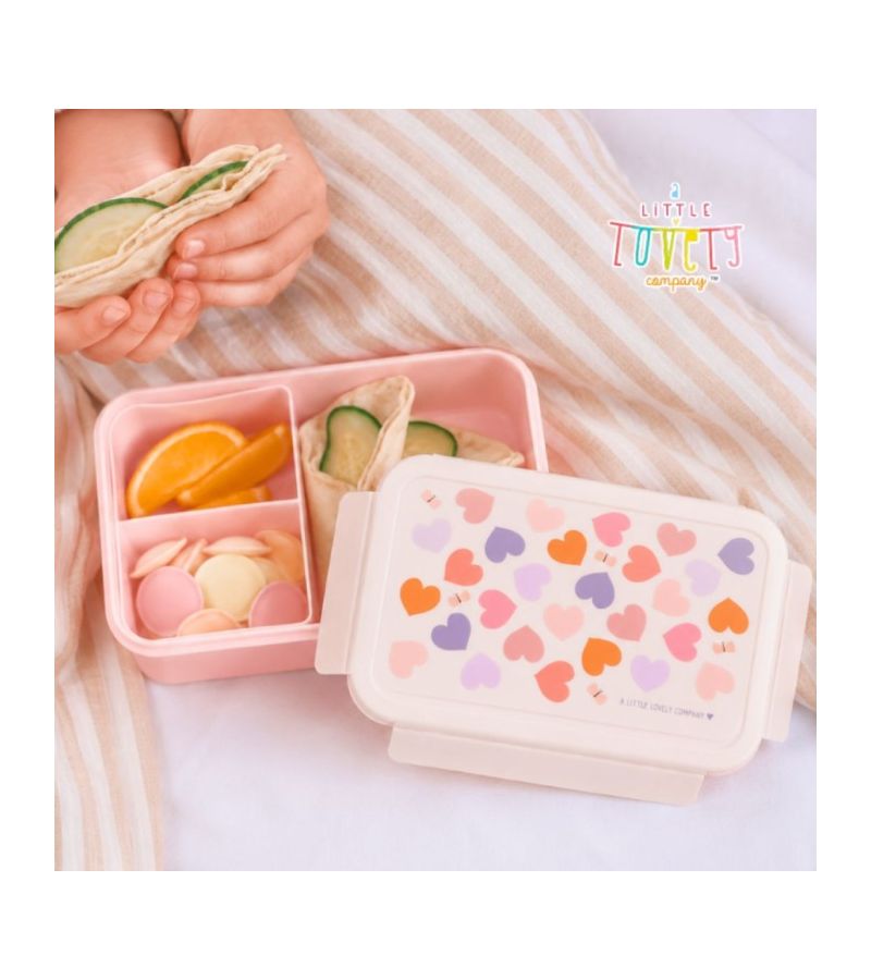 Δοχείο φαγητού Bento Lunch box με χωρίσματα 1,2L Hearts A LITTLE LOVELY COMPANY BBHEMU80