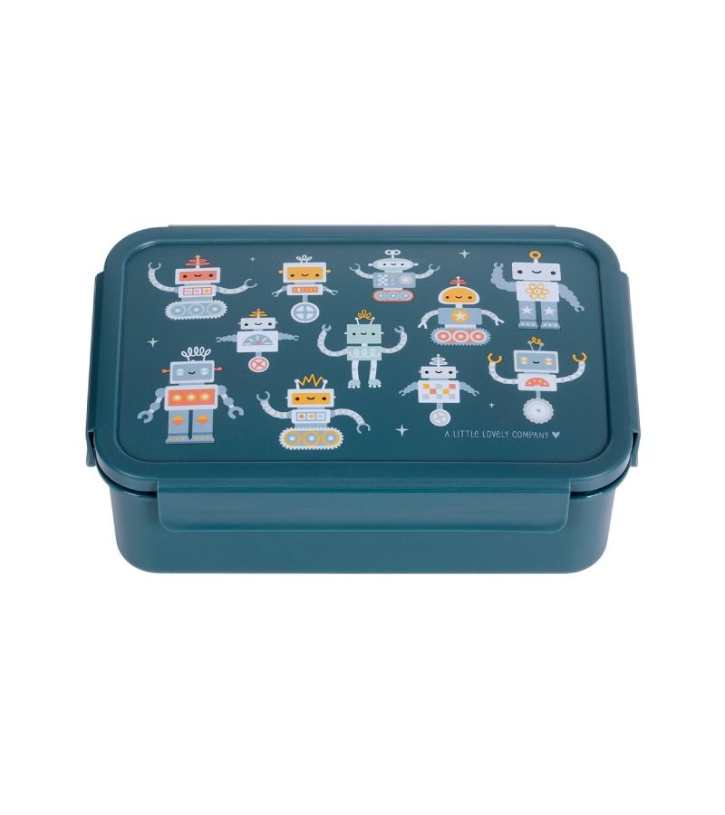 Δοχείο φαγητού Bento Lunch box με χωρίσματα 1,2L Robots A LITTLE LOVELY COMPANY BBROBU82