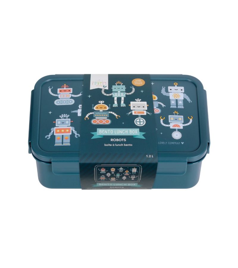 Δοχείο φαγητού Bento Lunch box με χωρίσματα 1,2L Robots A LITTLE LOVELY COMPANY BBROBU82