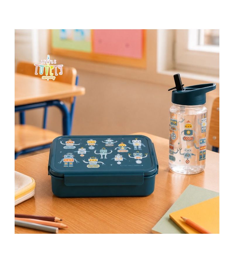 Δοχείο φαγητού Bento Lunch box με χωρίσματα 1,2L Robots A LITTLE LOVELY COMPANY BBROBU82