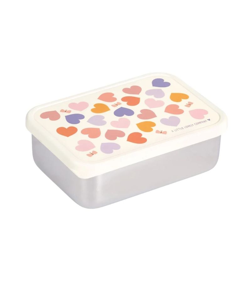 Δοχείο φαγητού από ανοξείδωτο ατσάλι A LITTLE LOVELY COMPANY 900ml Hearts LBSSHE57