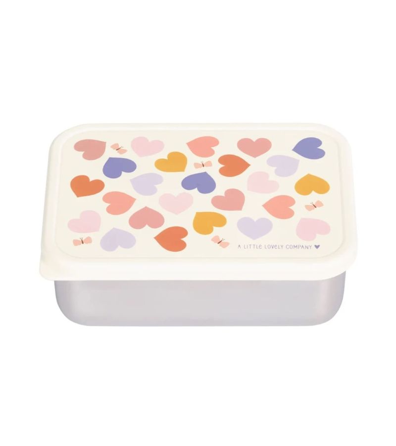 Δοχείο φαγητού από ανοξείδωτο ατσάλι A LITTLE LOVELY COMPANY 900ml Hearts LBSSHE57