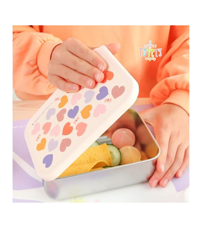 Δοχείο φαγητού από ανοξείδωτο ατσάλι A LITTLE LOVELY COMPANY 900ml Hearts LBSSHE57