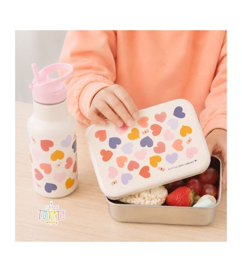 Δοχείο φαγητού από ανοξείδωτο ατσάλι A LITTLE LOVELY COMPANY 900ml Hearts LBSSHE57