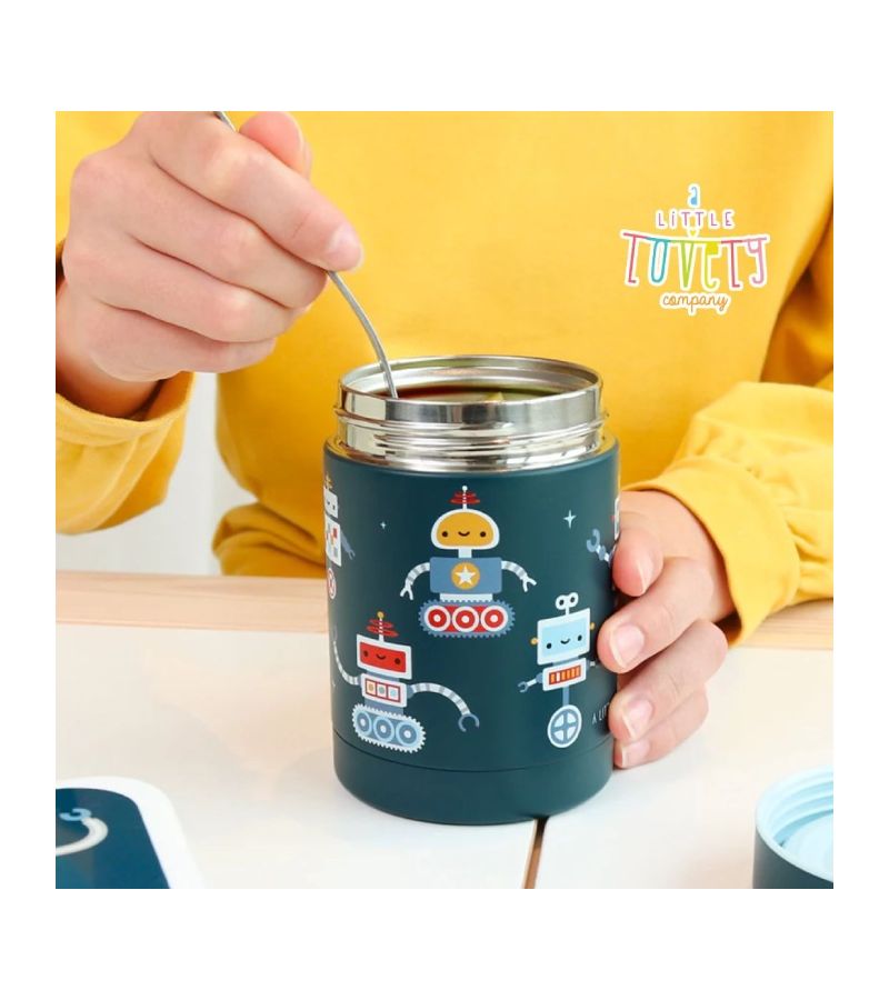 Θερμός φαγητού A little lovely company από ανοξείδωτο ατσάλι 300ml Robots SSFJRO07