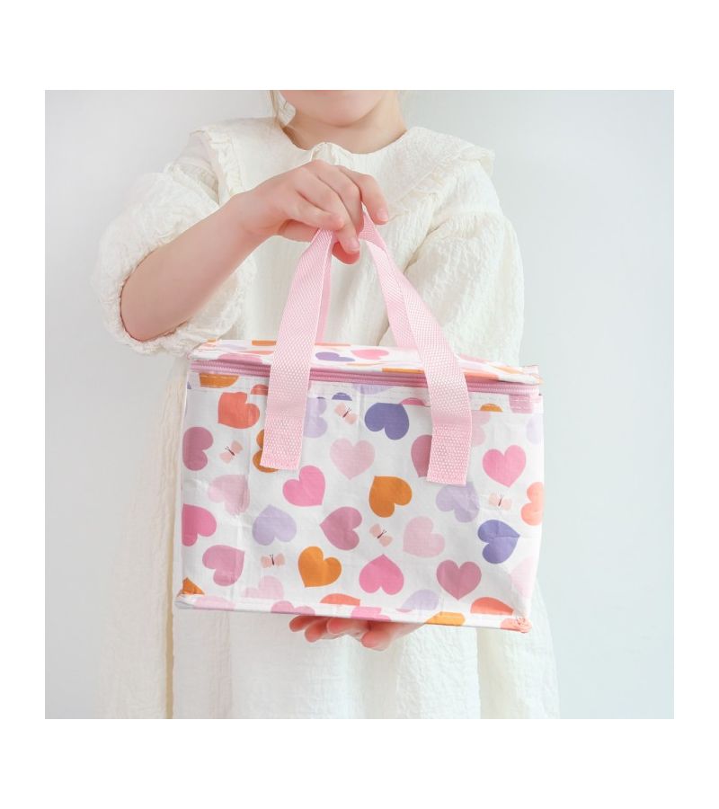 A LITLE LOVELY COMPANY Τσαντάκι μεταφοράς φαγητού 23x16x16 Hearts CBHEMU36