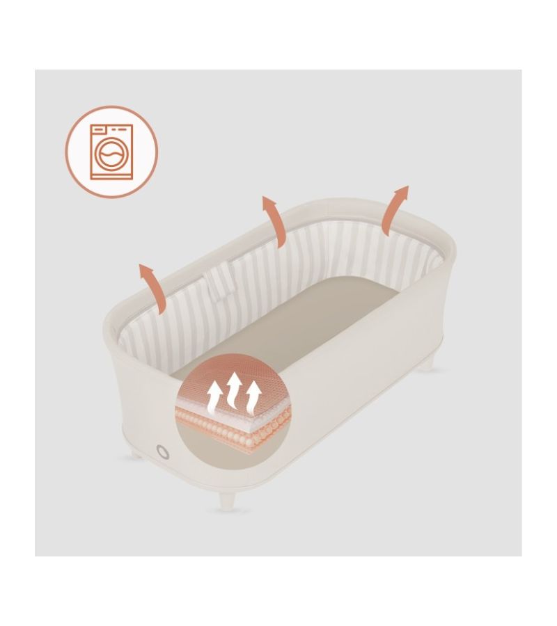 Lionelo Maddie Set Λίκνο-Ρηλάξ & Καρεκλάκι Φαγητού 3 σε 1 Beige