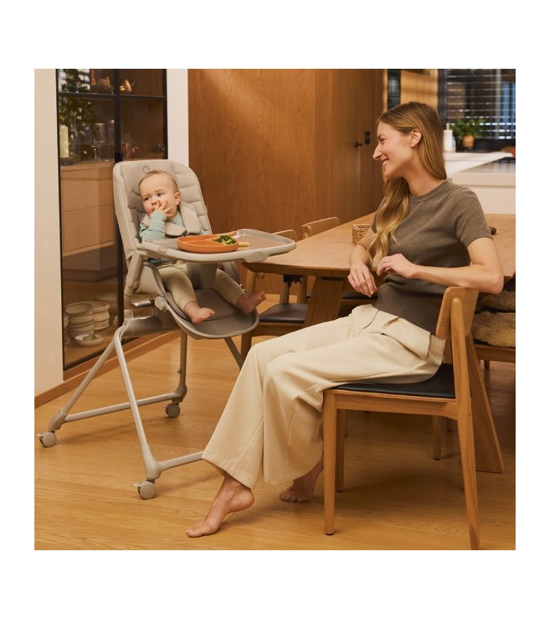 Lionelo Maddie Set Λίκνο-Ρηλάξ & Καρεκλάκι Φαγητού 3 σε 1 Beige