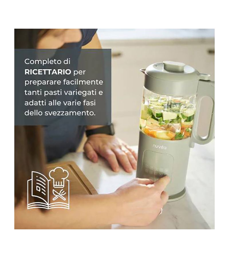 NUVITA  Ατμομάγειρας 7in1 Magic Pappa 1967 HP 400W 700ml Sage Green NU-PPFP0021