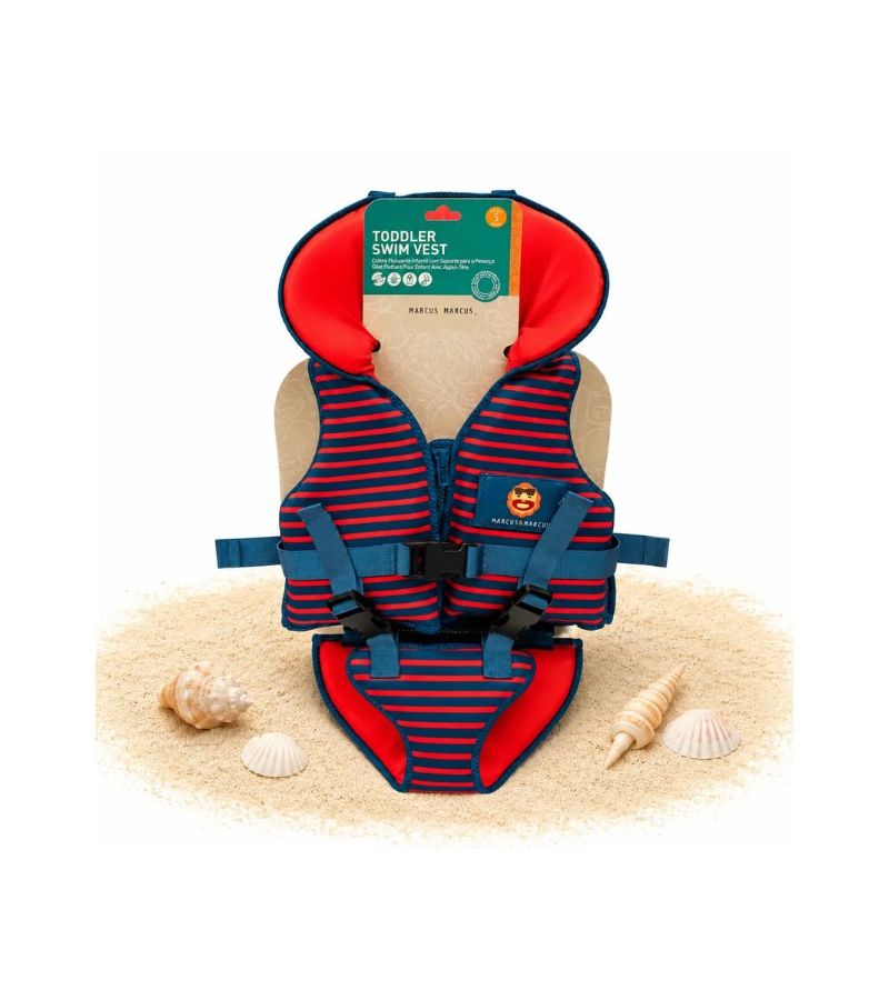 Παιδικό Γιλέκο Κολύμβησης MARCUS & MARCUS Neoprene 2 σε 1 με Υποστήριξη Κεφαλής 1-3 ετών Marcus Λιονταράκι