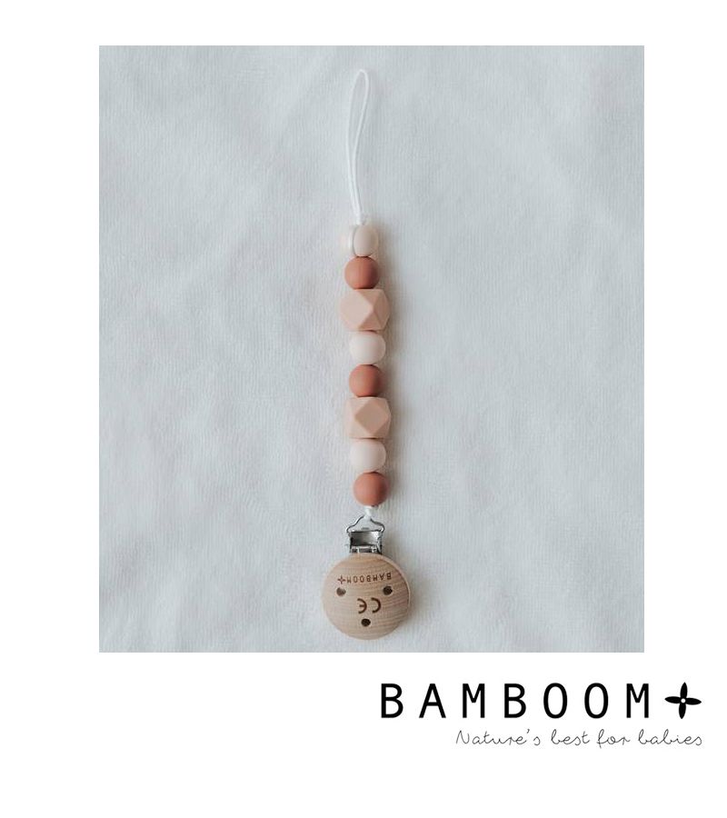 Αλυσίδα Πιπίλας BAMBOOM Silicone Rosa CBE0003-04